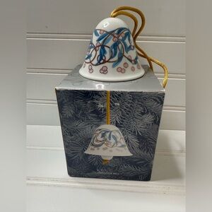 Lladro Spain Mistletoe Ornament Bell 2003 Pink Blue 01008079 Christmas. 1392